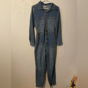 Denim Jumpsuit with Long Sleeves